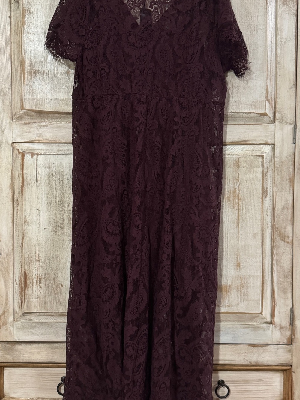 torrid Burgundy Lace Button-Front Maxi Dress - Picture 3 of 3